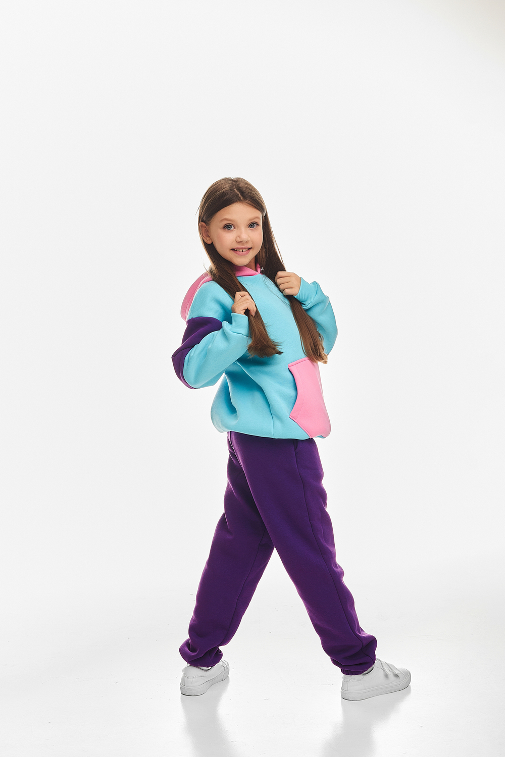 Детский спортивный утепленный костюм Kindamor Snug Princess Purple/Blue, флис для девочки