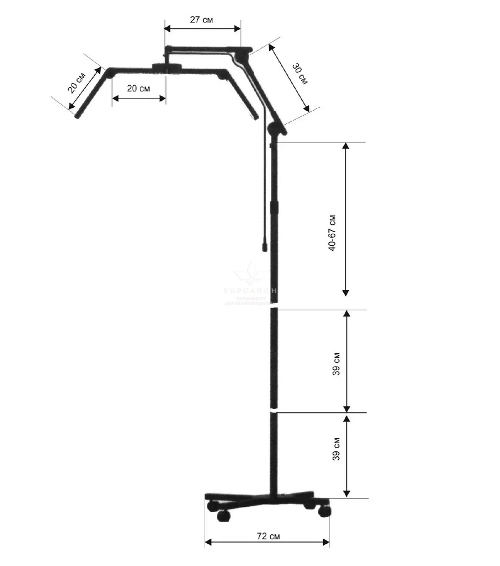 Бестеневая Led лампа для бьюти мастера универсальная F-800F, 36 Вт, черная
