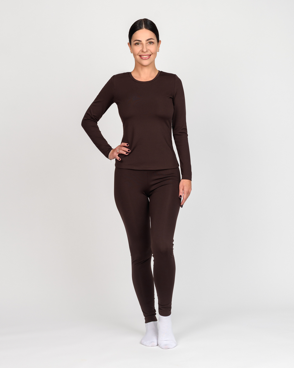 Лонгслів жіночий коричневого кольору (арт. 4452500401)