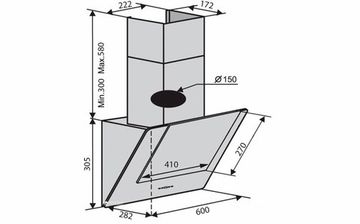 Витяжка VENTOLUX DIAMOND 60 BK (700) PB
