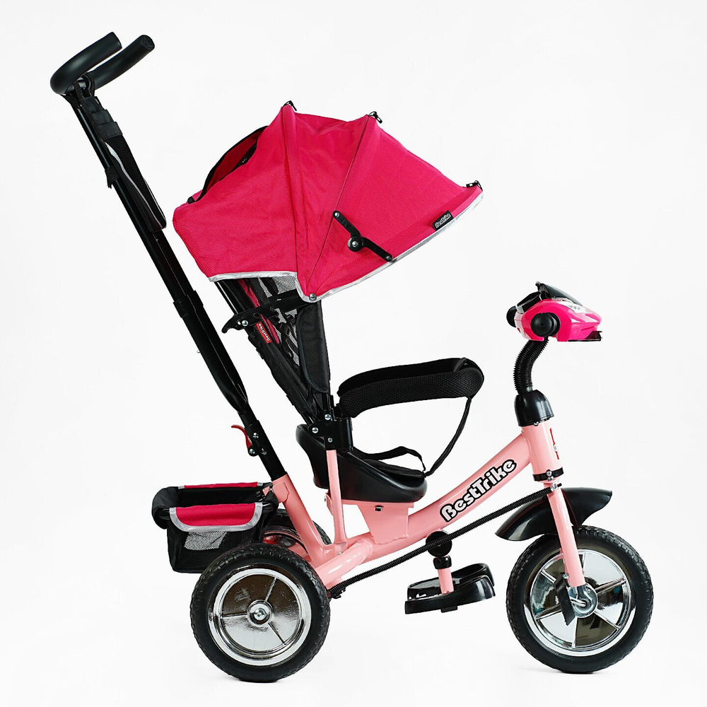 Дитячий триколісний велосипед Best Trike 6588 піна/фара, з батьківською ручкою