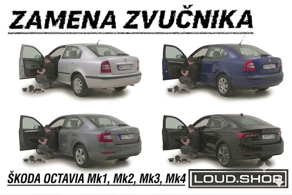 Komplet Zvučnika za Skoda Octavia Mk1, Mk2, Mk3 i Mk4