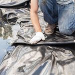 Плёнка чёрная, 60мкм, 3м/100м. полиэтиленовая (для мульчирования, строительная).