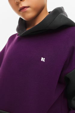 Дитячий спортивний утеплений костюм Kindamor Active Heat Grey/Purple, фліс для хлопчика