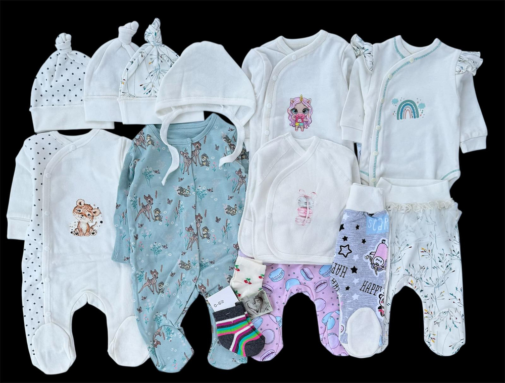 Гарний набір одягу для новонародженої дівчинки, якісний одяг для немовлят, зима, демісезон (осінь, весна), зріст 56 см, бавовна