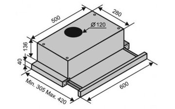 Витяжка VENTOLUX GARDA 60 WH (620) SLIM
