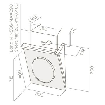 Витяжка ELICA OM TOUCH SCREEN WH/F/80