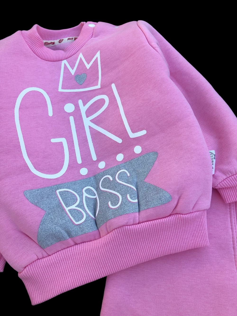 Костюм 2в1: світшот, штани "Girl Boss" трьохнитка з начосом TM "My Pretty Baby"