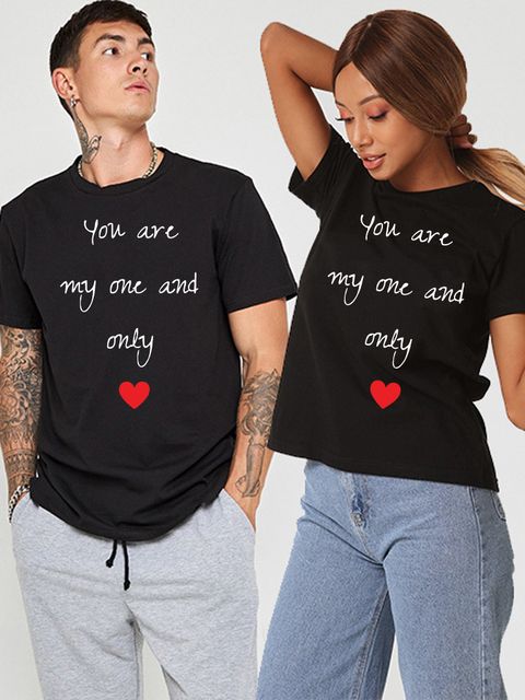 Набор женская и мужская футболка черная You are my one and only Love&Live фото 1