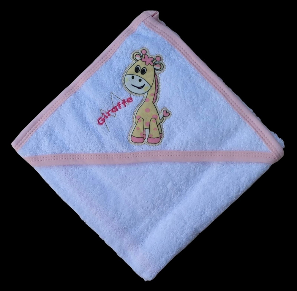 Рушник з капюшоном "Жирафеня" 75x80 см, махра ТМ "Ramel"