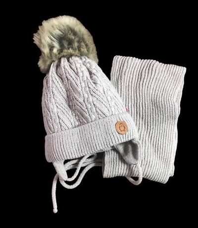 Шапочка із шарфом, акрил, фліс ТМ "Grans" (р. 42-44)