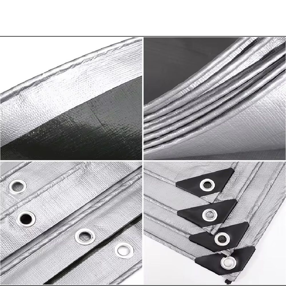 Тент 3х5 от дождя и снега 250г./м2 (серый/черный). Усиленные края.