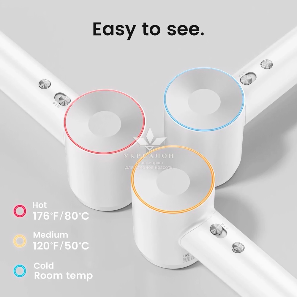 Фен Laifen профессиональный с ионизацией, 3 насадки, белый