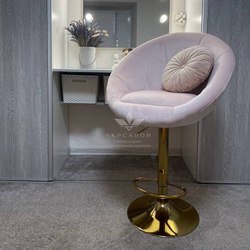 Стульчик для визажа Shell velor Gold