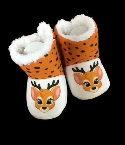 Пінетки "Звірята", велюр, набивна махра ТМ "Tr" (0-6 міс - 12,5 см)