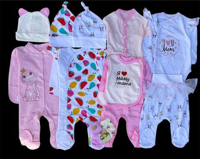 Гарний набір одягу для новонародженої дівчинки, якісний одяг для немовлят, літо, теплий демісезон (весна, осінь), зріст 62 см, бавовна