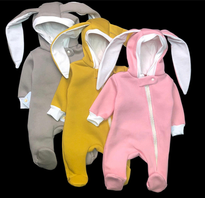 Комбінезон (ромпер) із капюшоном "Вухань", трьохнитка з начосом ТМ "Happy TOT"