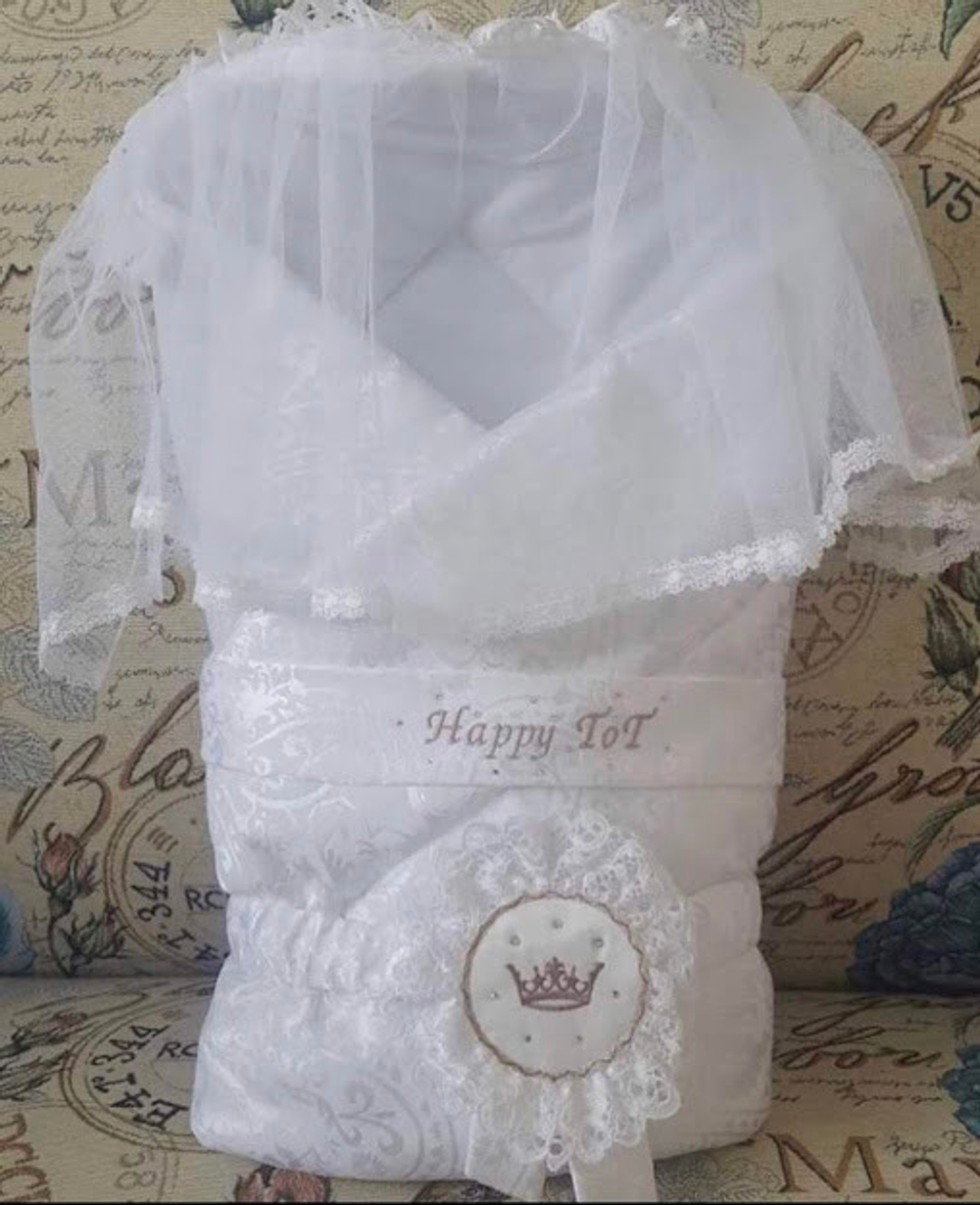 Конверт-Ковдра, жаккард, синтепон, 90*90 см, ТМ "Happy ТоТ"