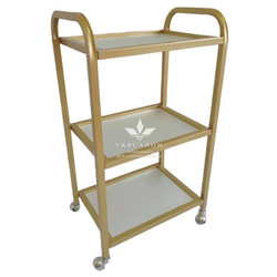 Косметологическая тележка S4-gold стекло сатин