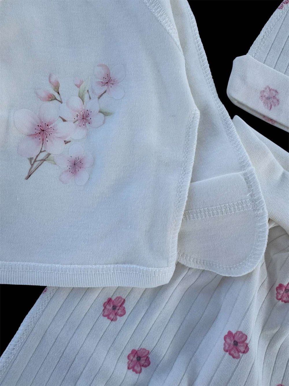 Комплект 3в1: льоля, повзунки, шапочка "Весна", інтерлок, трикотаж рубчик ТМ “Happy ТoТ” (56 см)