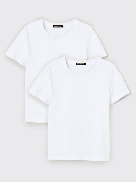 Набор из 2 детских белых футболок Love&Live фото 1