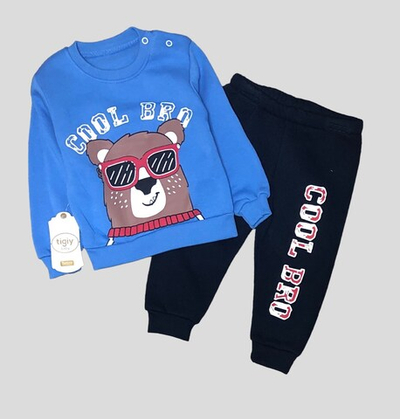 Костюм 2 в 1: світшот, штани "Cool BRO", трьохнитка з начосом "Tigiy"