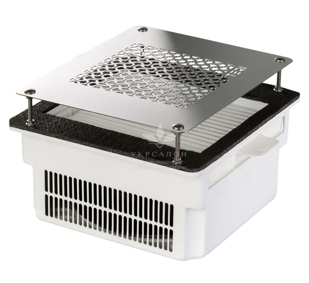 Врезная маникюрная вытяжка с HEPA фильтром Teri 800 левосторонняя белая (решетка металлик)