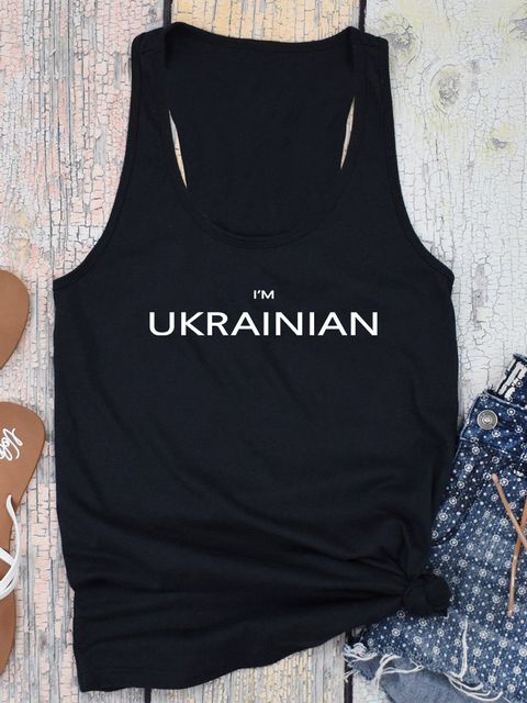Майка жіноча чорна I am Ukrainian Love&Live