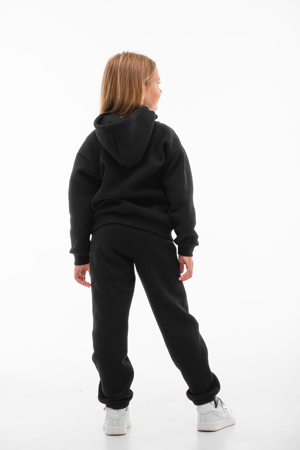 Дитячий спортивний утеплений костюм Kindamor Warm Autumn Black для дівчинки, фліс чорний