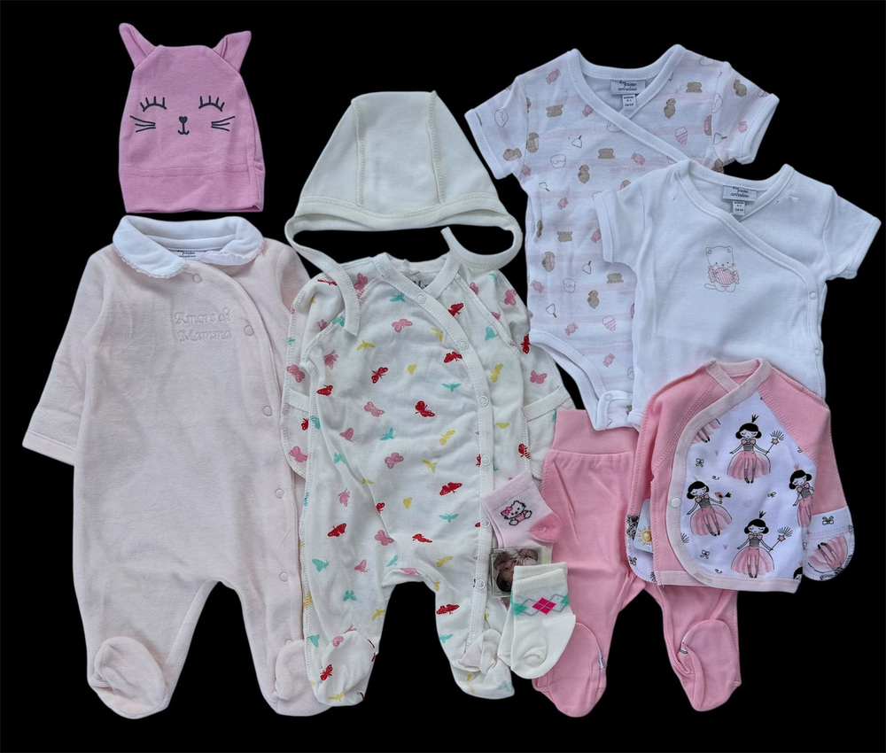 Готовий набір одягу для маловагових новонароджених діток, набір для близнят, двійнят, 50-56 см