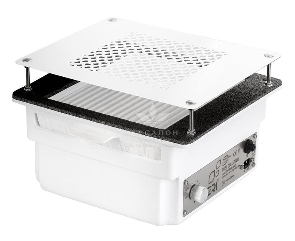 Врезная маникюрная вытяжка с HEPA фильтром Teri Turbo, цвет белый (сетка белая)