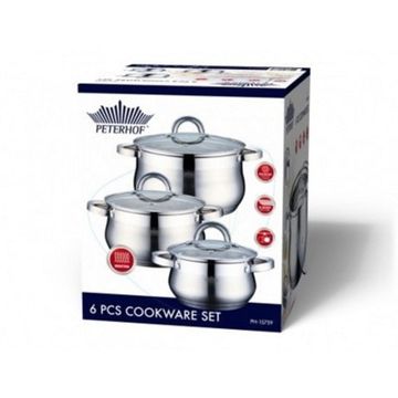 Набір каструль 6 попер. Peterhof PH-15237 (3,9 л. 5,1 л. 6,5 л.)