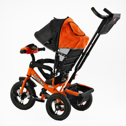 Дитячий триколісний велосипед Best Trike 3390 надувні/фара, з USB, пультом, батьківською ручкою
