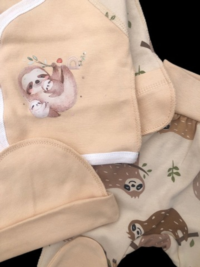 Комплект 3в1: льоля, повзунки, шапочка "Принт", інтерлок ТМ “Happy ToT”