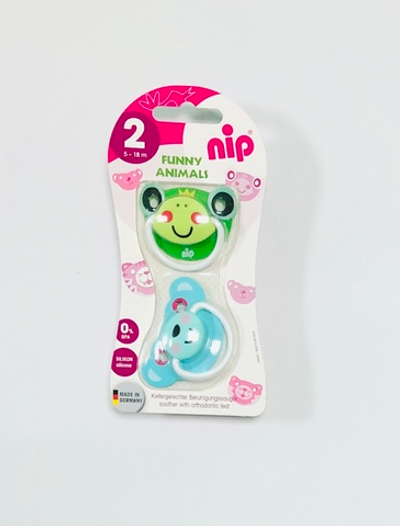Ортодонтична дитяча пустушка "Смішні тваринки №2" силікон 5-18 місяців (2 шт), ТМ "Nip"
