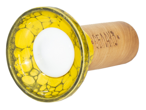 Чаша (Облако Флоу) Oblako Flow White on Black-Yellow Marble