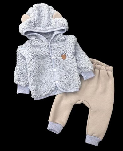 Костюм 2в1: кофта, штани "Ведмежа", набивна махра, трьохнитка з начосом, ТМ "Happy ТоТ" (62 см)