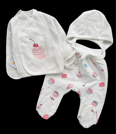 Комплект 3в1: льоля, повзунки, шапочка "Вишенька", футер ТМ “Happy ТОТ” (56 см)
