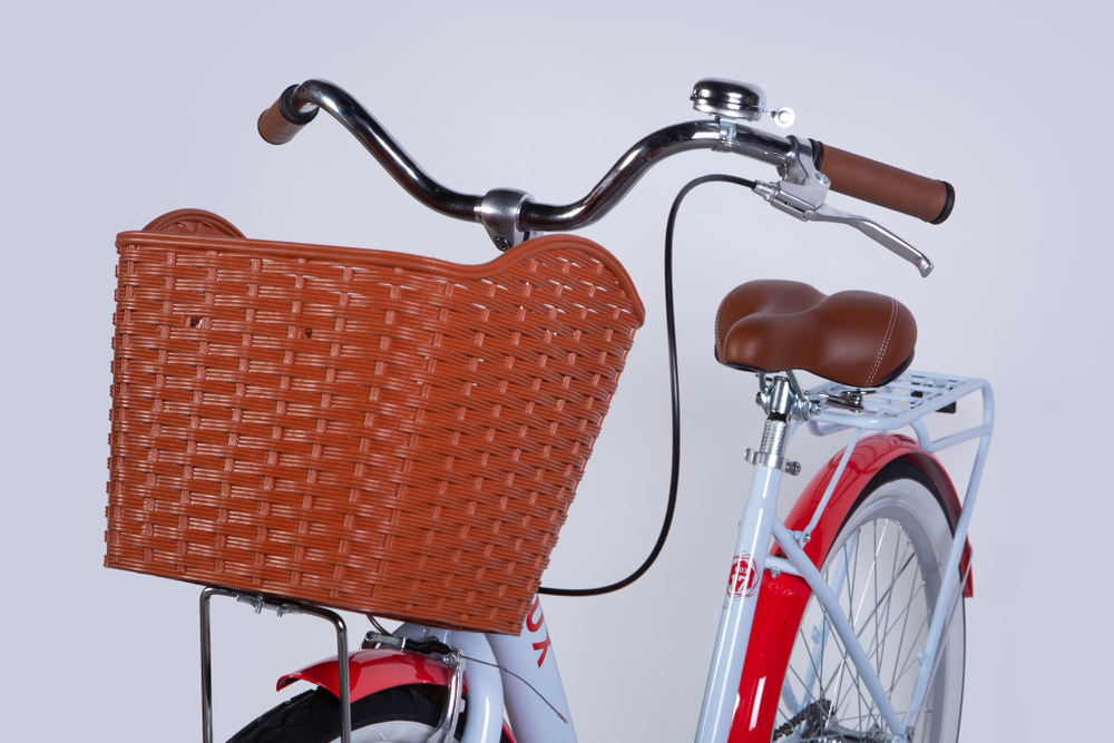 Велосипед городской 26 дюймов Dorozhnik Lux Velosteel 2025 с корзиной и багажником, рама 17"