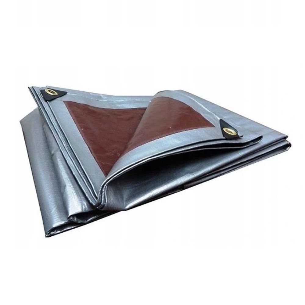 Тент 4х8 от дождя и снега 210г./м2 (серый/коричневый). Усиленные края.