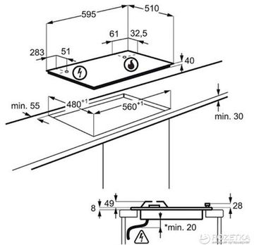 Варильна поверхня газова ELECTROLUX GPE 363 RBB