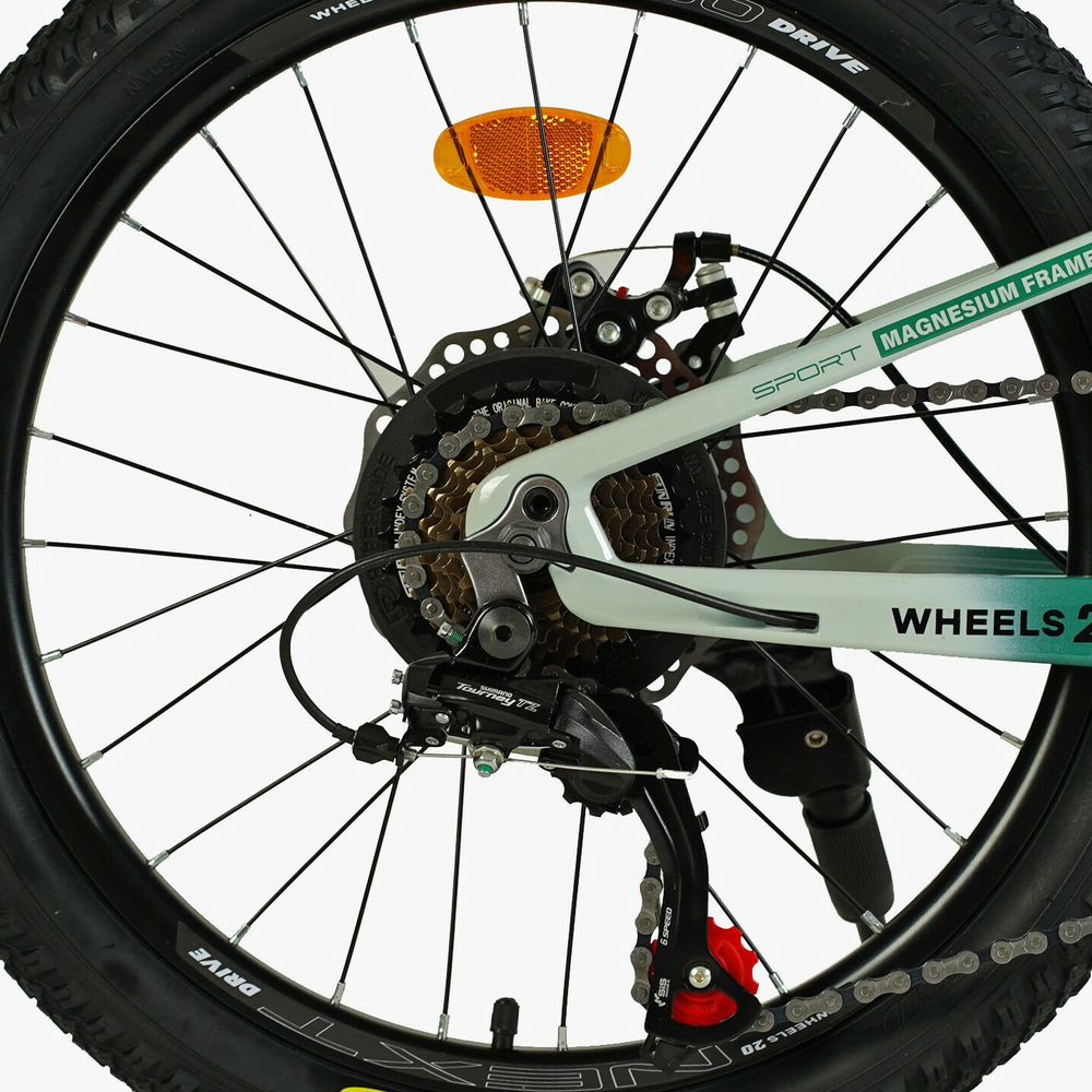 Детский спортивный велосипед 20 дюймов Corso Next магниевый, оборудование Shimano