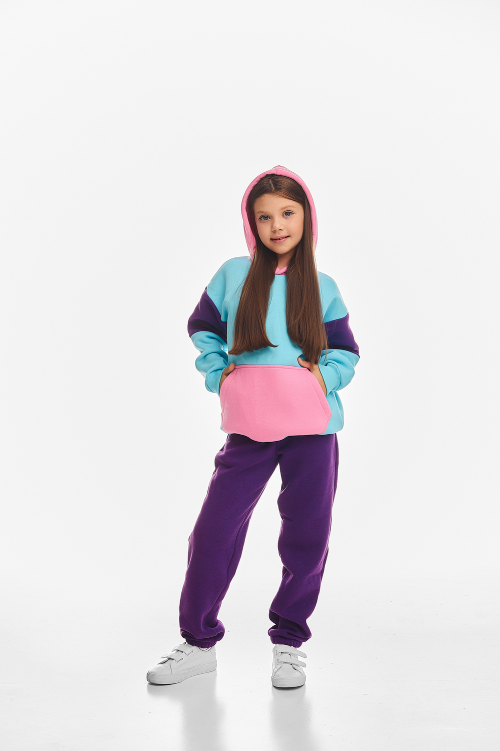 Детский спортивный утепленный костюм Kindamor Snug Princess Purple/Blue, флис для девочки