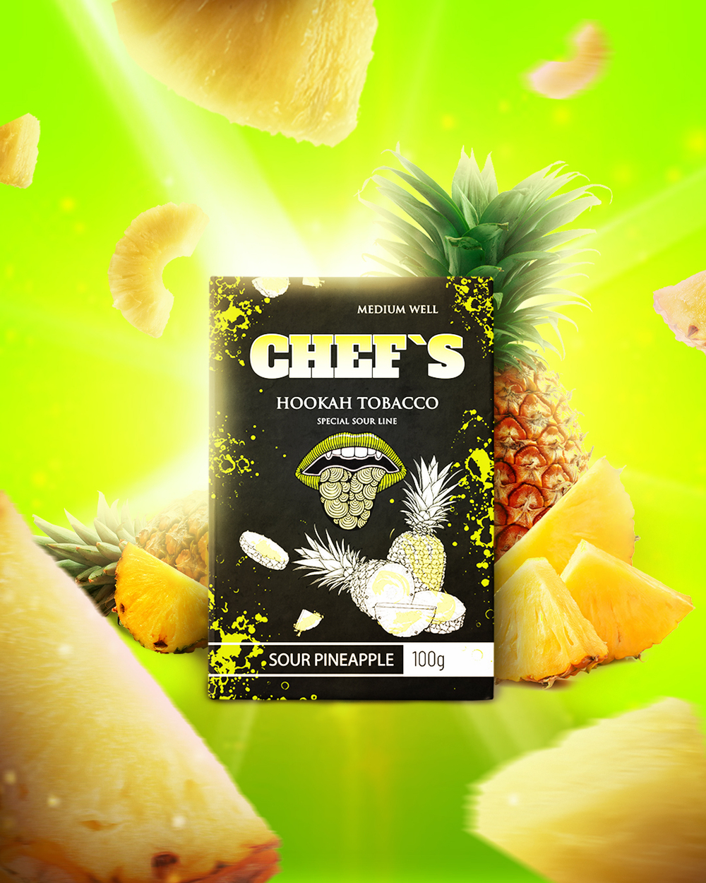 Табак для кальяна Chef’s Sour Pineapple (Кислый Ананас) купить дешево
