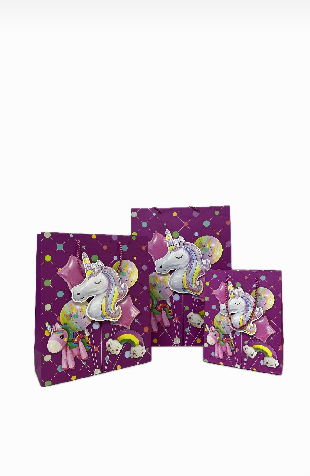 Набор подарочных пакетов с единорогами