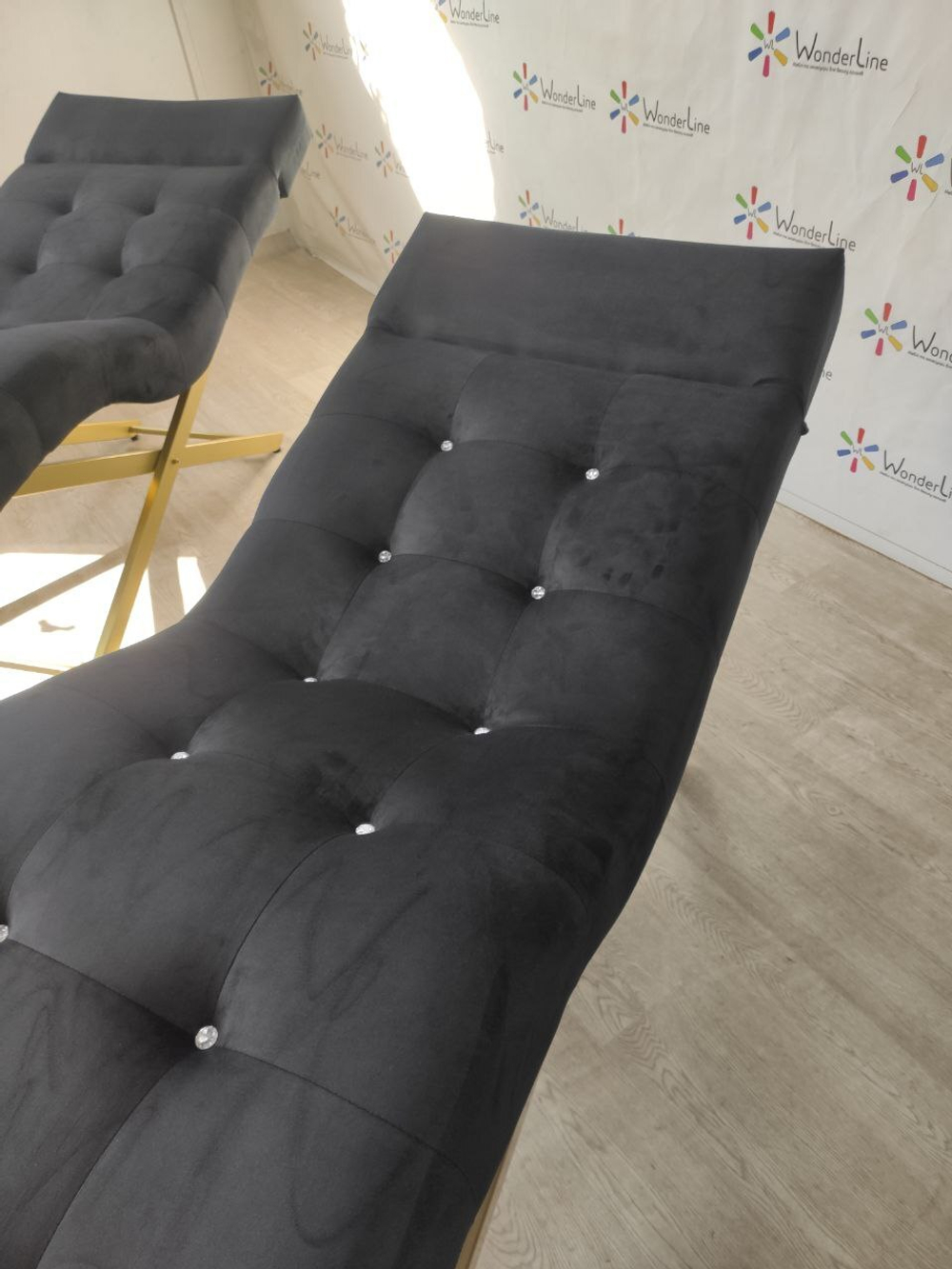 Анатомічна кушетка Tertio Gold зі стразами для лашмейкерів та бровістів