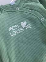 Комплект 3в1: сорочечка, повзунки, шапочка "Mom loves me", мустанг (трикотаж рубчик) ТМ "Sweet Mario"