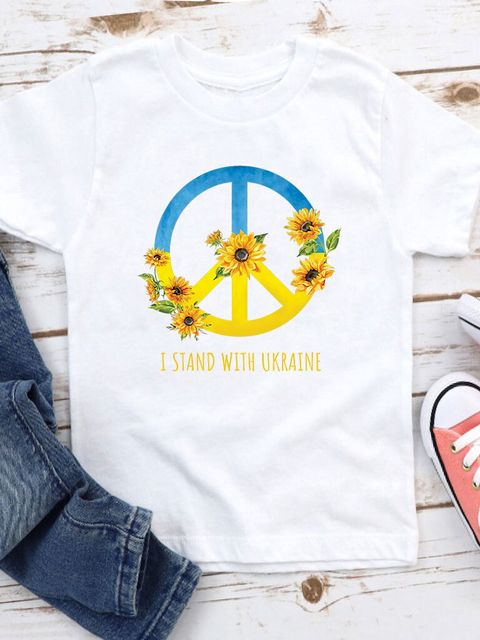 Футболка дитяча біла Free Ukraine blooms Love&Live