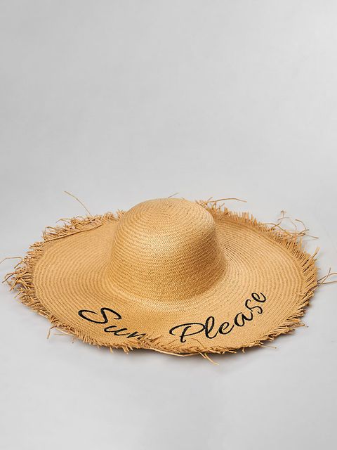Шляпа пляжная песочная широкополая с вышивкой на полях Love&Live фото 1