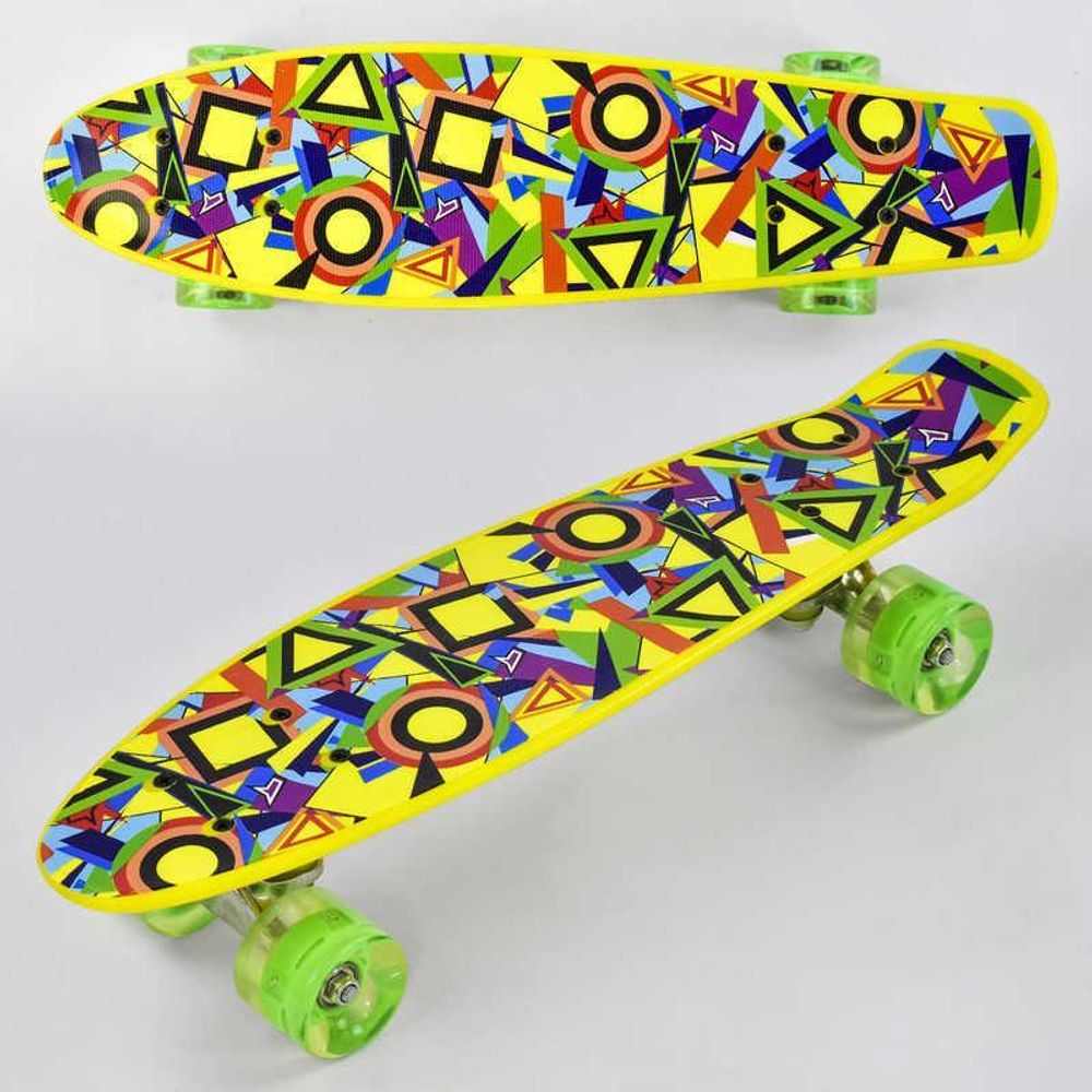 Скейт Р 11002 (8) Best Board, доска=55см, колёса PU, СВЕТЯТСЯ, d=6см